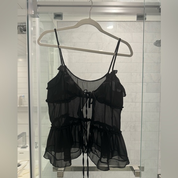 Black Ruffle Tank - Picture 2 of 3